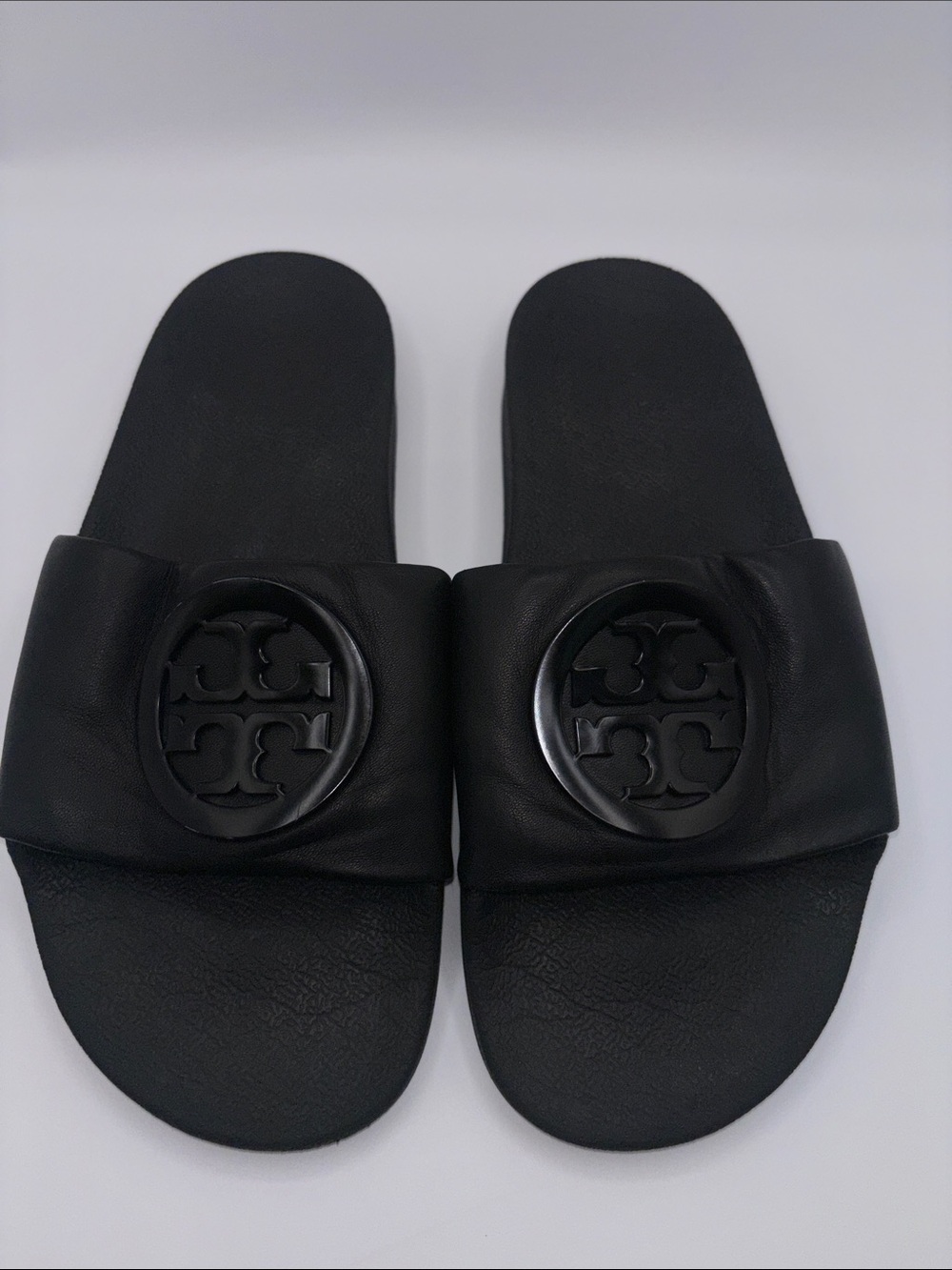 Tory Burch Black Logo Slide Sandals